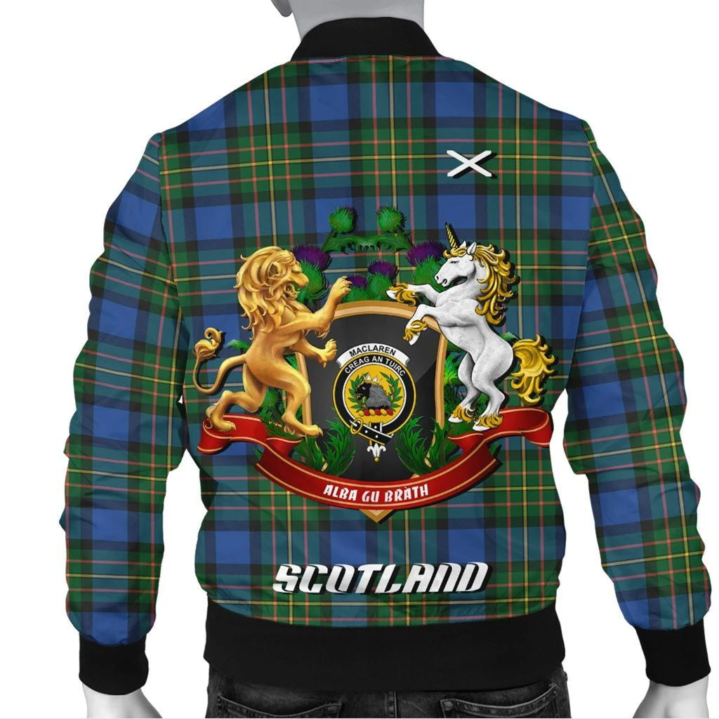 MacLaren Ancient Tartan Bomber Jacket Lion Unicorn Thistle Style