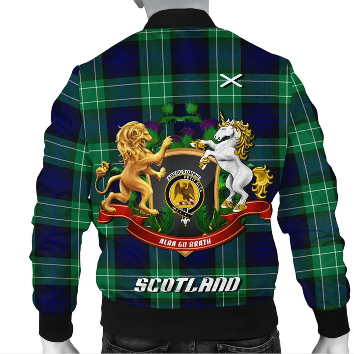 Abercrombie Tartan Bomber Jacket Lion Unicorn Thistle Style