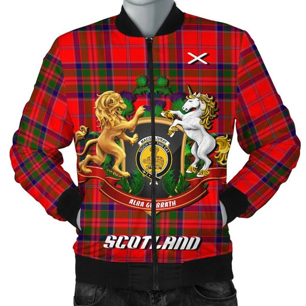 MacGillivray Modern Tartan Bomber Jacket Lion Unicorn Thistle Style