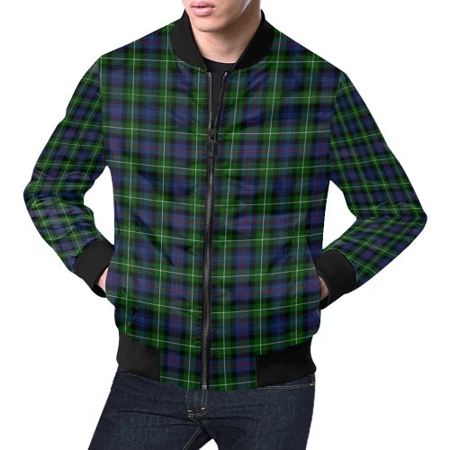 MacKenzie Modern Tartan Plaid Bomber Jacket