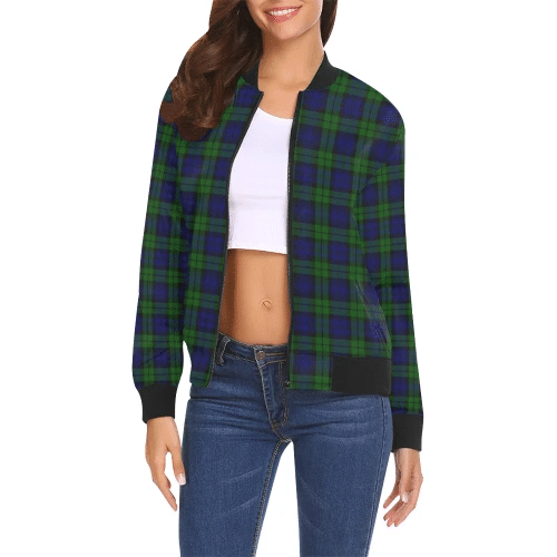 Campbell Modern Tartan Plaid Bomber Jacket