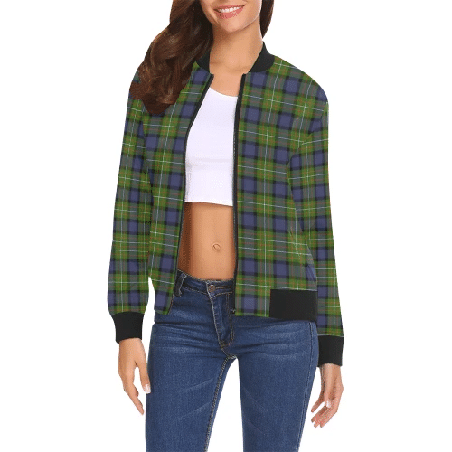 Fergusson Modern Tartan Plaid Bomber Jacket