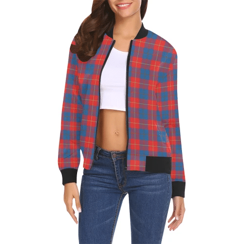 Galloway Red Tartan Plaid Bomber Jacket