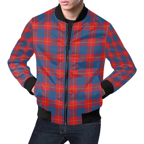 Galloway Red Tartan Plaid Bomber Jacket