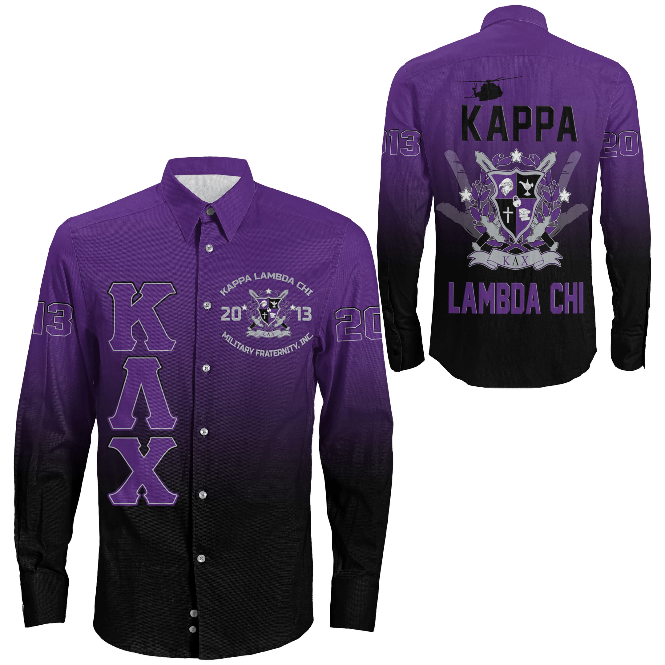 Shirt - Kappa Lambda Chi Gradient Long Sleeve Button Shirt