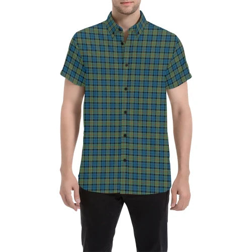 Scottish Tartan Colquhoun Ancient Clan Short Sleeve Shirt Plaid Style