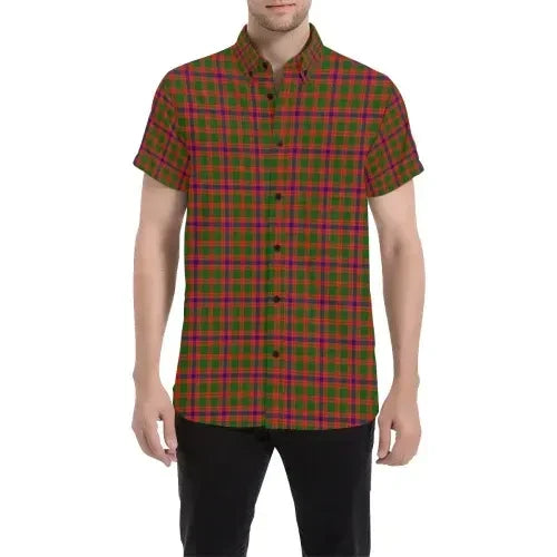 Scottish Tartan Skene Modern Clan Short Sleeve Shirt Plaid Style