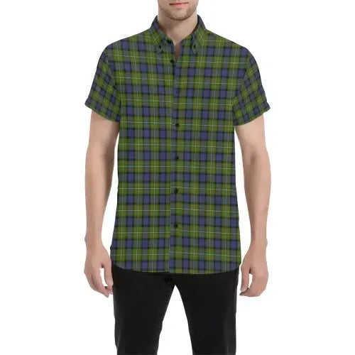 Scottish Tartan Fergusson Modern Clan Short Sleeve Shirt Plaid Style