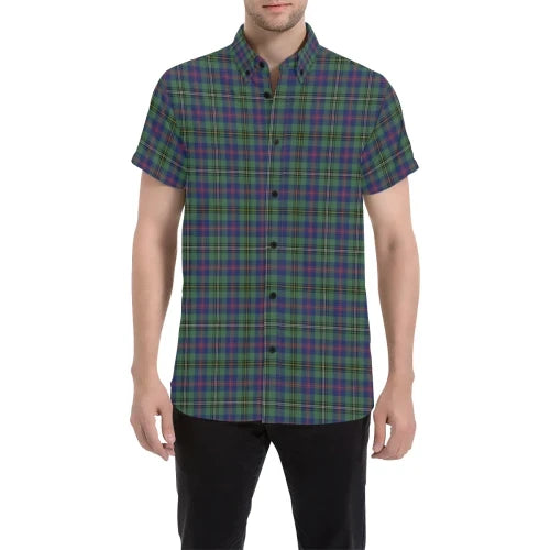 Scottish Tartan Wood Modern Clan Short Sleeve Shirt Plaid Style