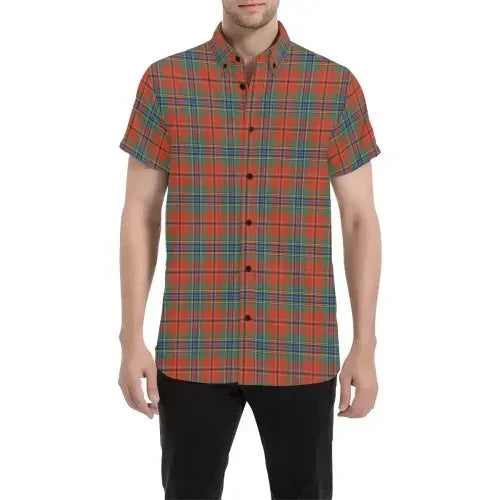 Scottish Tartan MacLean of Duart Ancient Clan Short Sleeve Shirt Plaid Style