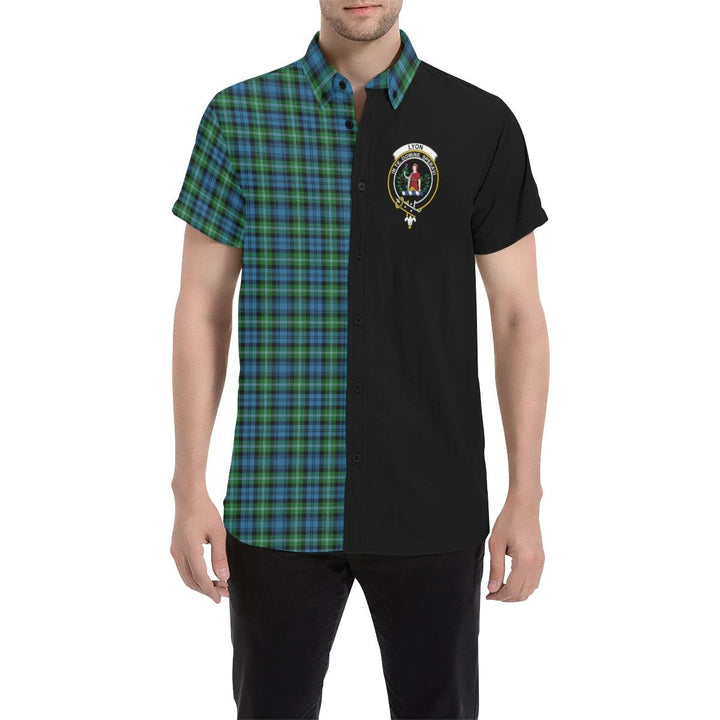 Lyon Clan Clan Short Sleeves Shirt, Scottish Tartan Lyon Clan Clans Short Sleeves Shirt Half Style