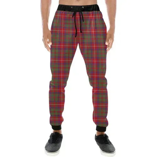 Shaw Red Modern Tartan Plaid Sweatpant