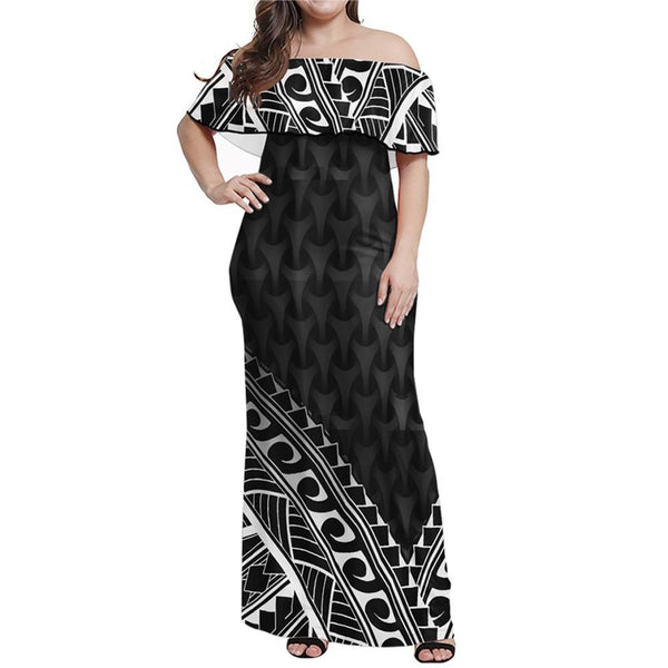 Polynesian Pride Dress - Tatau Polynesian Off Shoulder Long Dress