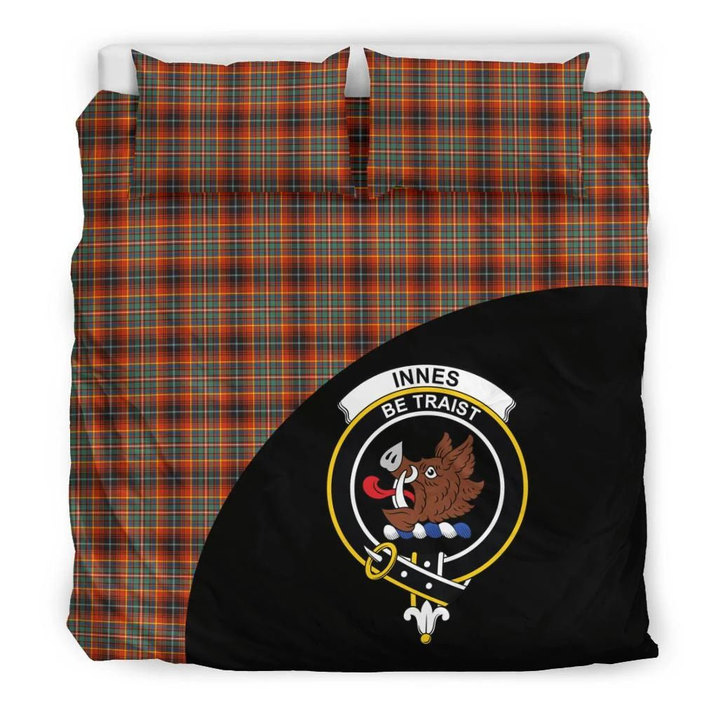 Innes Ancient Clan Bedding Set, Scottish Tartan Innes Ancient Clans Bedding Set Wave Style