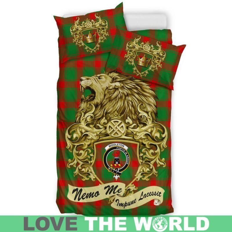 Middleton Modern Clan Bedding Set, Scottish Tartan Middleton Modern Clans Bedding Set Lion Style