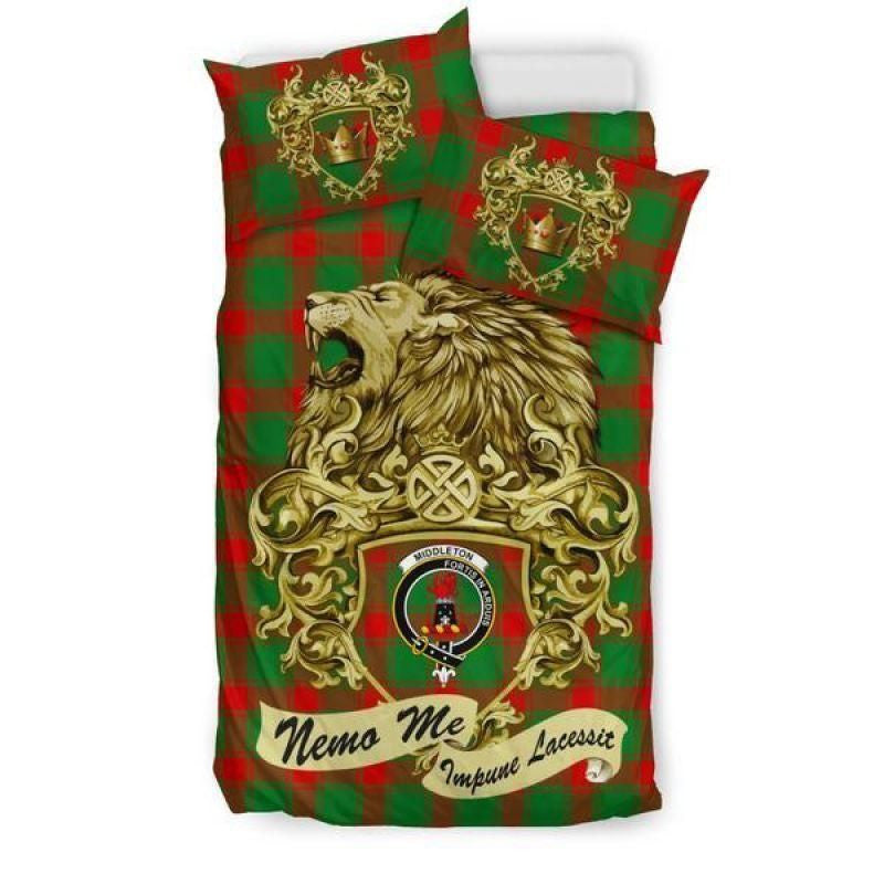 Middleton Modern Clan Bedding Set, Scottish Tartan Middleton Modern Clans Bedding Set Lion Style