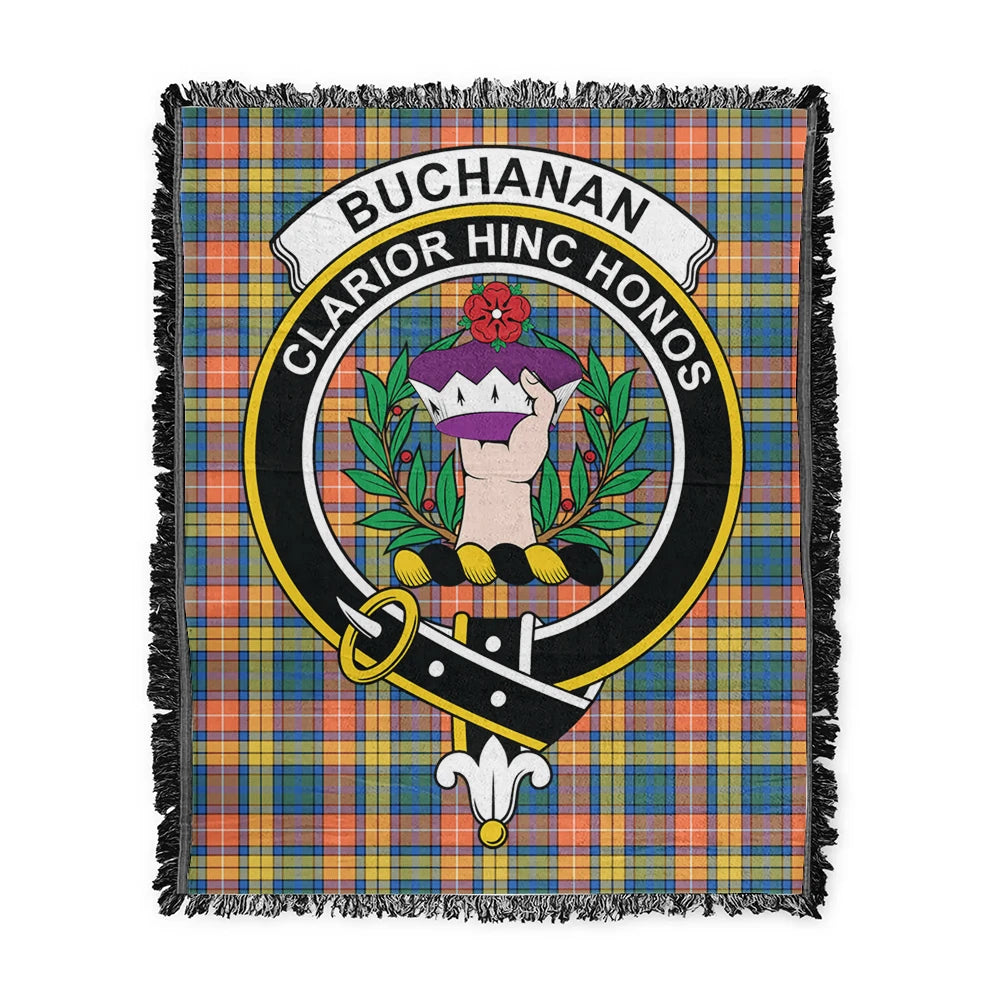 Scottish Tartan Buchanan Ancient Clan Woven Blanket Crest Style