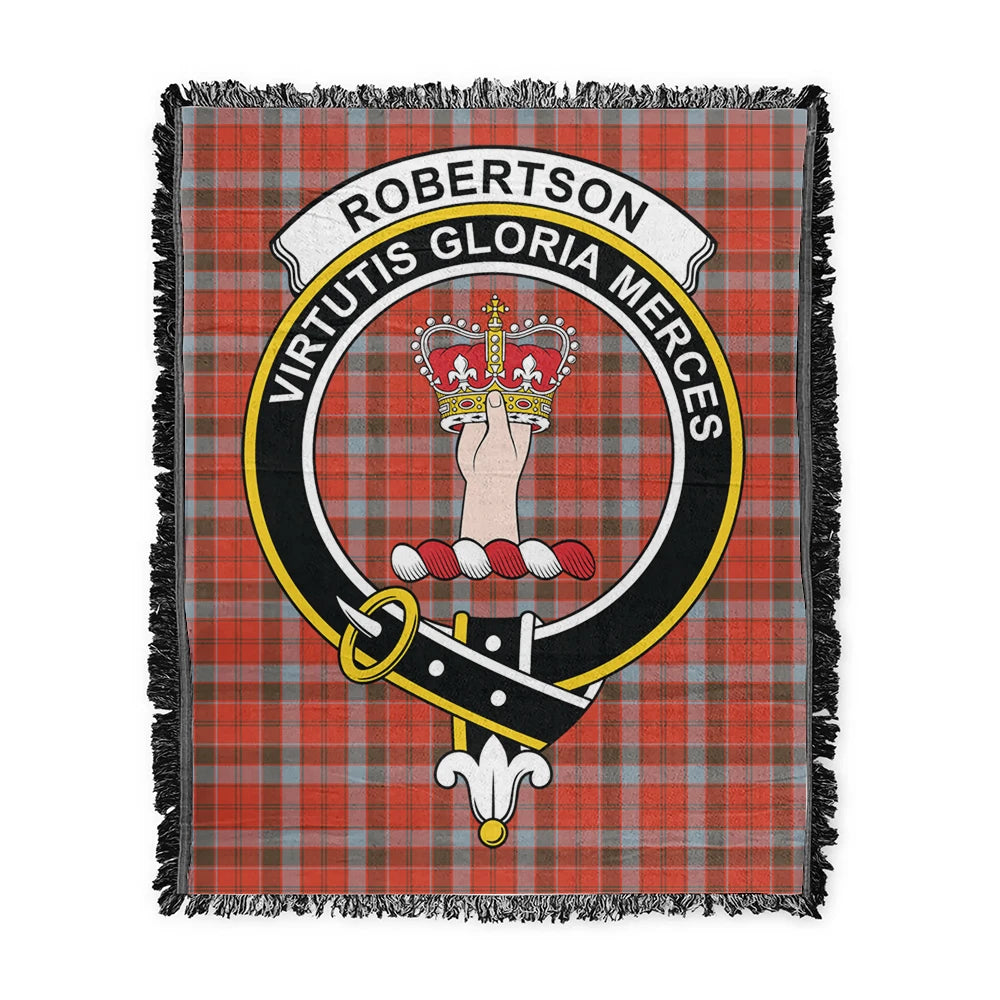 Scottish Tartan Robertson Weathered Clan Woven Blanket Crest Style