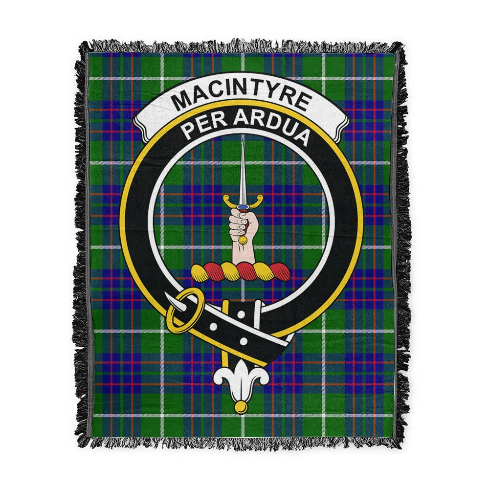 Scottish Tartan MacIntyre Hunting Modern Clan Woven Blanket Crest Style