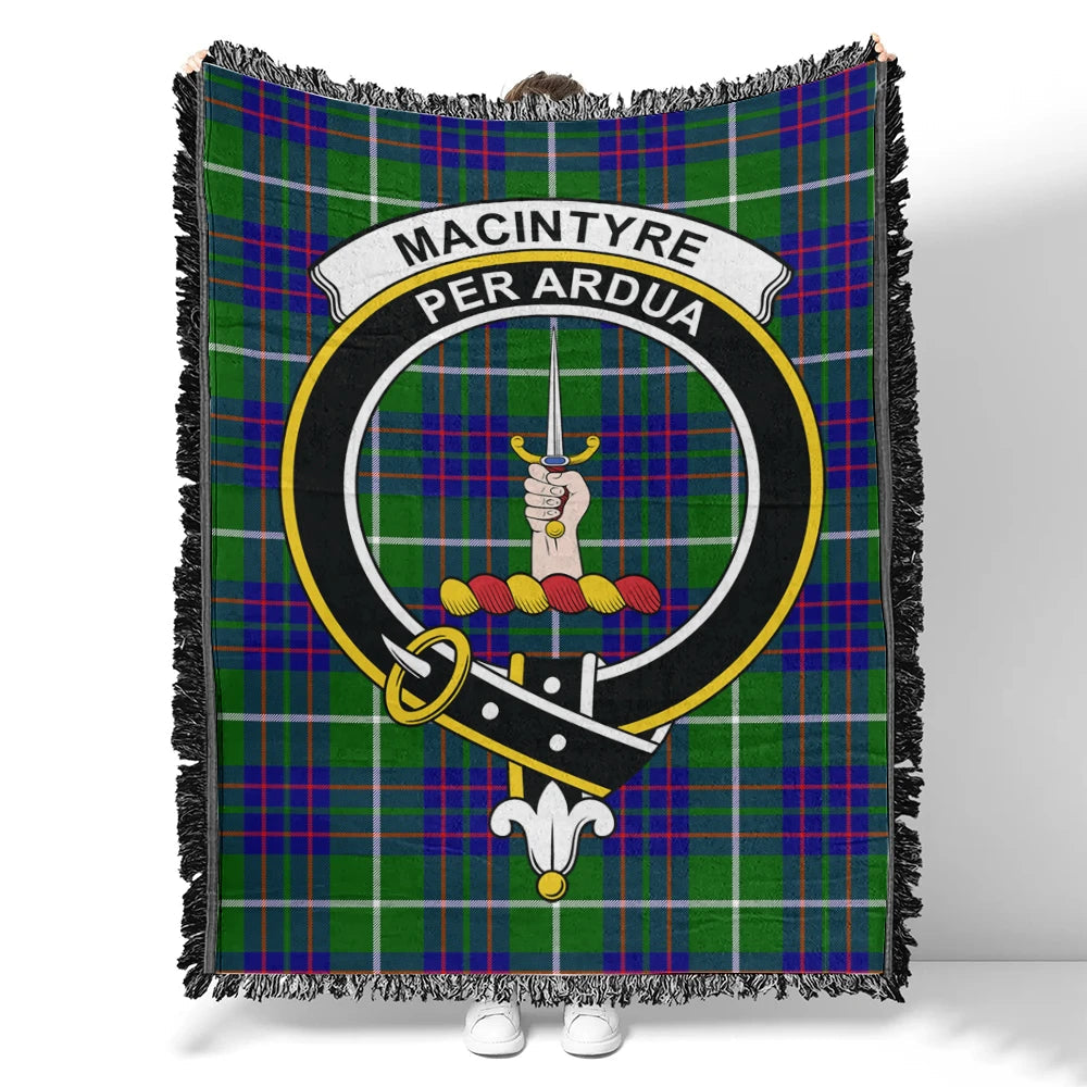 Scottish Tartan MacIntyre Hunting Modern Clan Woven Blanket Crest Style