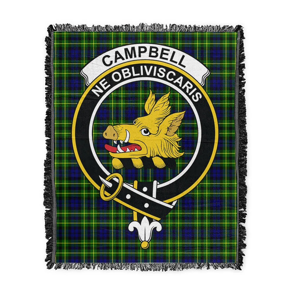 Scottish Tartan Campbell of Breadalbane Modern Clan Woven Blanket Crest Style