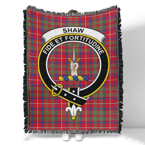 Scottish Tartan Shaw Red Modern Clan Woven Blanket Crest Style