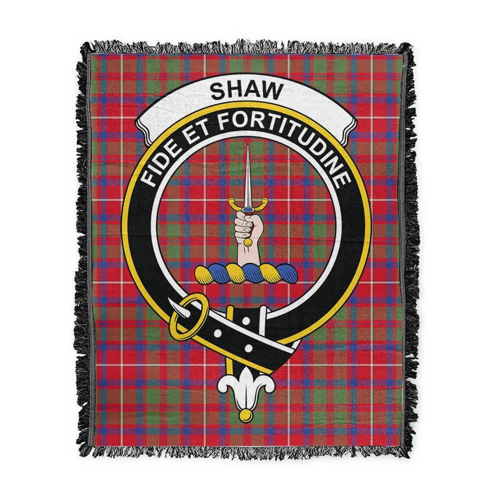 Scottish Tartan Shaw Red Modern Clan Woven Blanket Crest Style