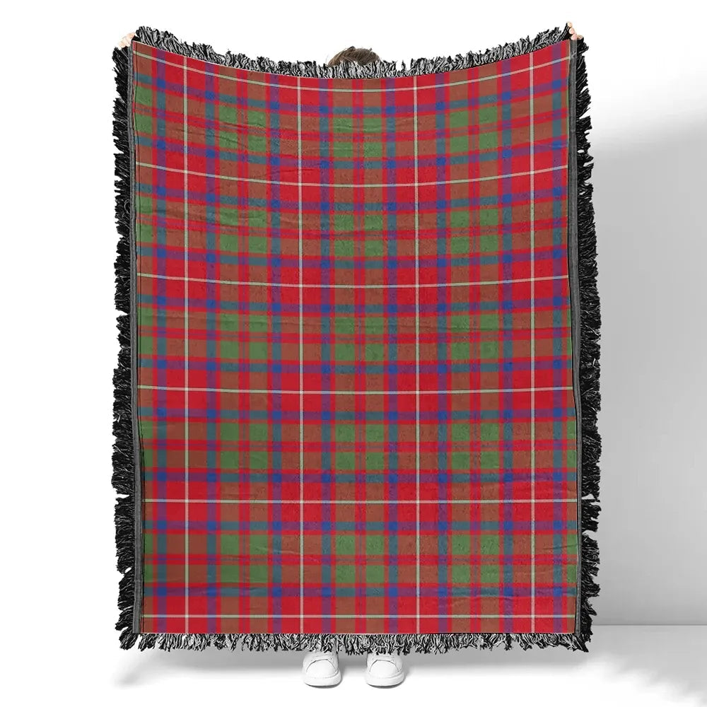 Scottish Tartan Shaw Red Modern Clan Woven Blanket Plaid Style