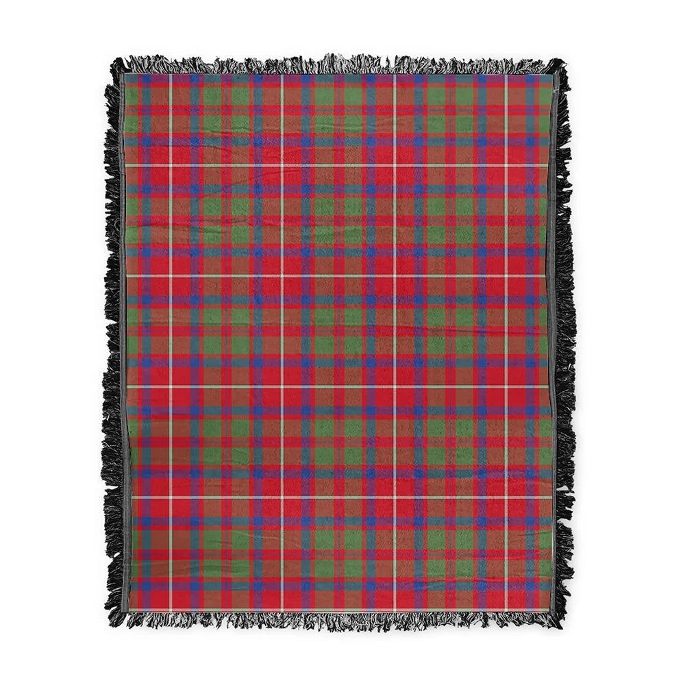 Scottish Tartan Shaw Red Modern Clan Woven Blanket Plaid Style