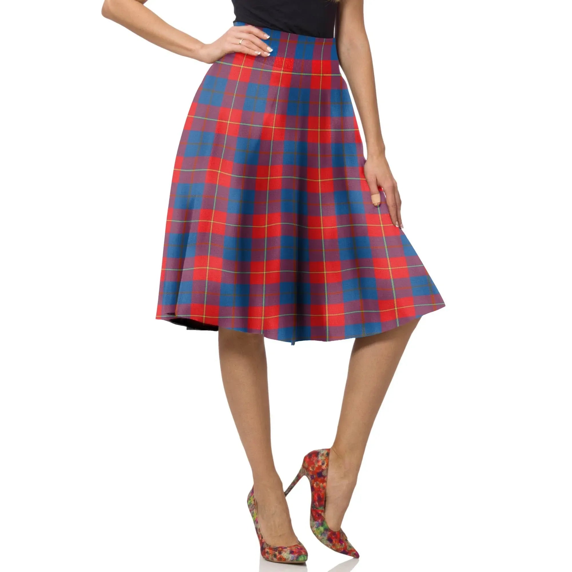 Galloway Red Tartan Plaid Ladies Skirt