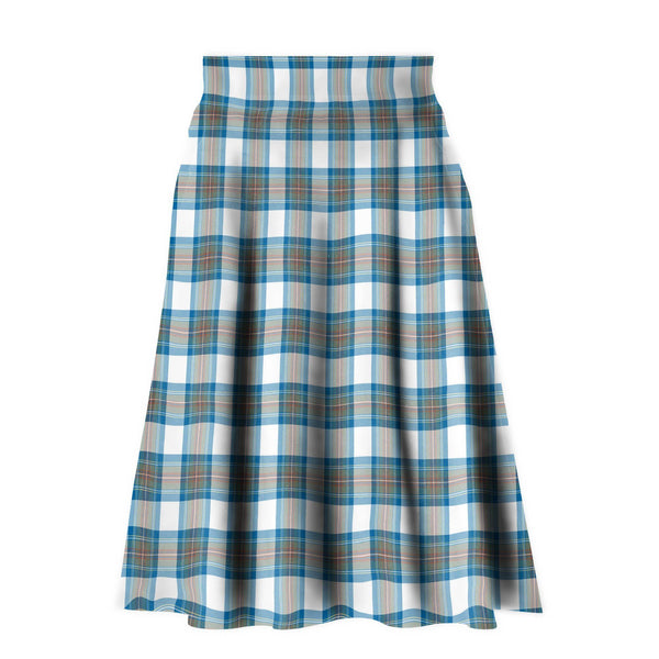 Stewart Muted Blue Tartan Plaid Ladies Skirt