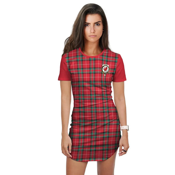 Stewart (Stuart) of Bute Tartan Crest T-Shirt Dress