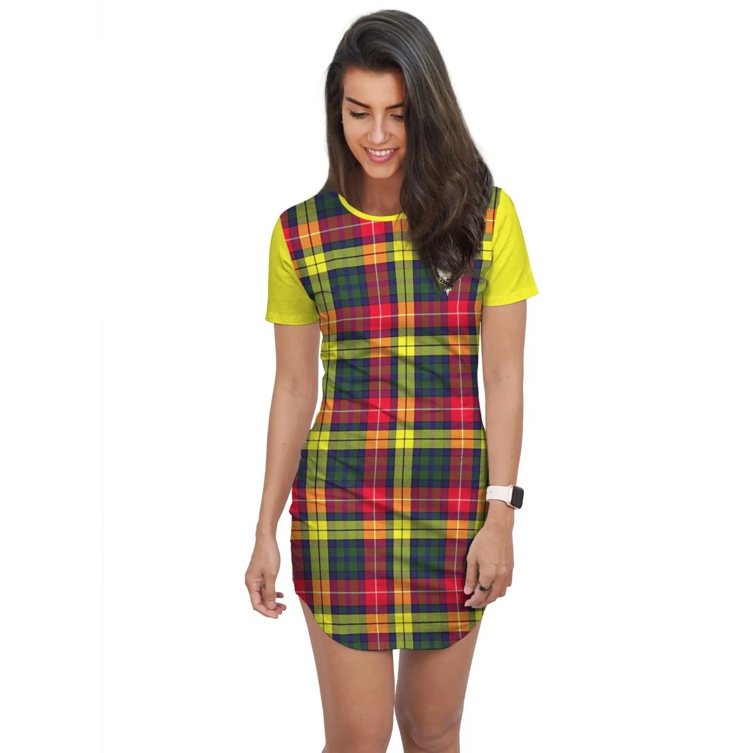 Dewar Tartan Crest T-Shirt Dress