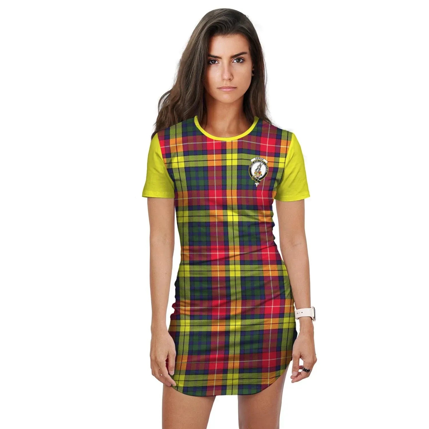 Dewar Tartan Crest T-Shirt Dress