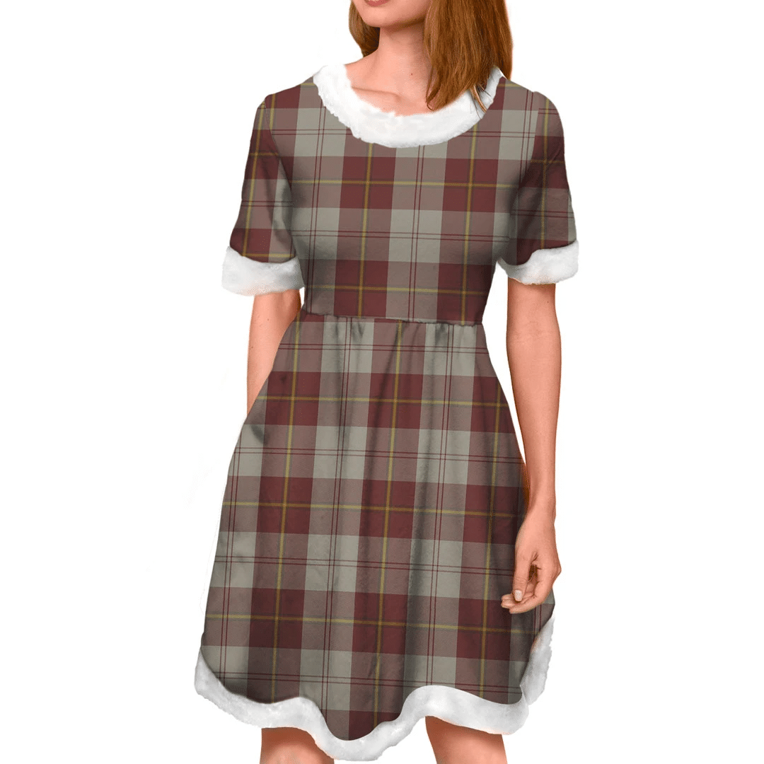 Cunningham Burgundy Dancers Tartan Classic Christmas Dress