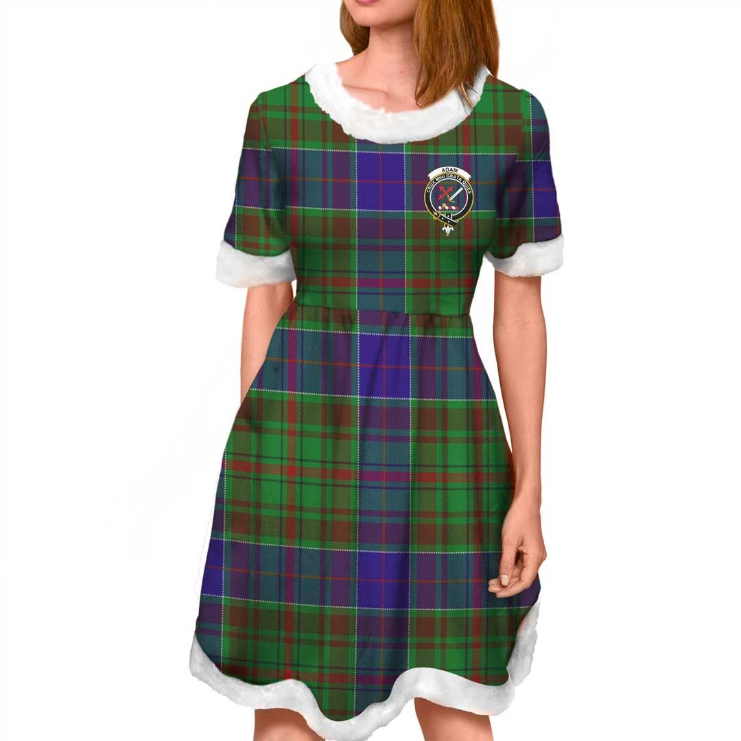 Adam Clan Tartan Crest Christmas Dress