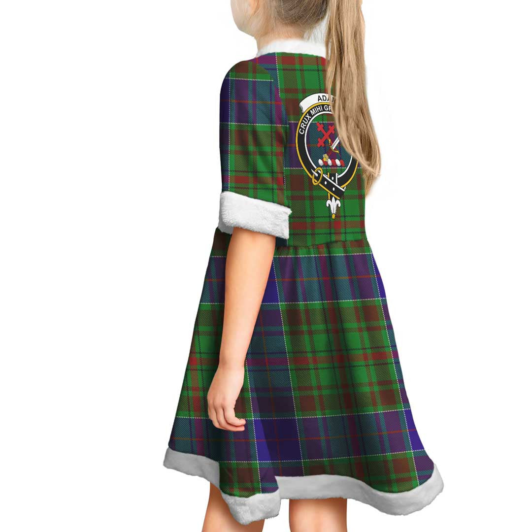 Adam Clan Tartan Crest Christmas Dress