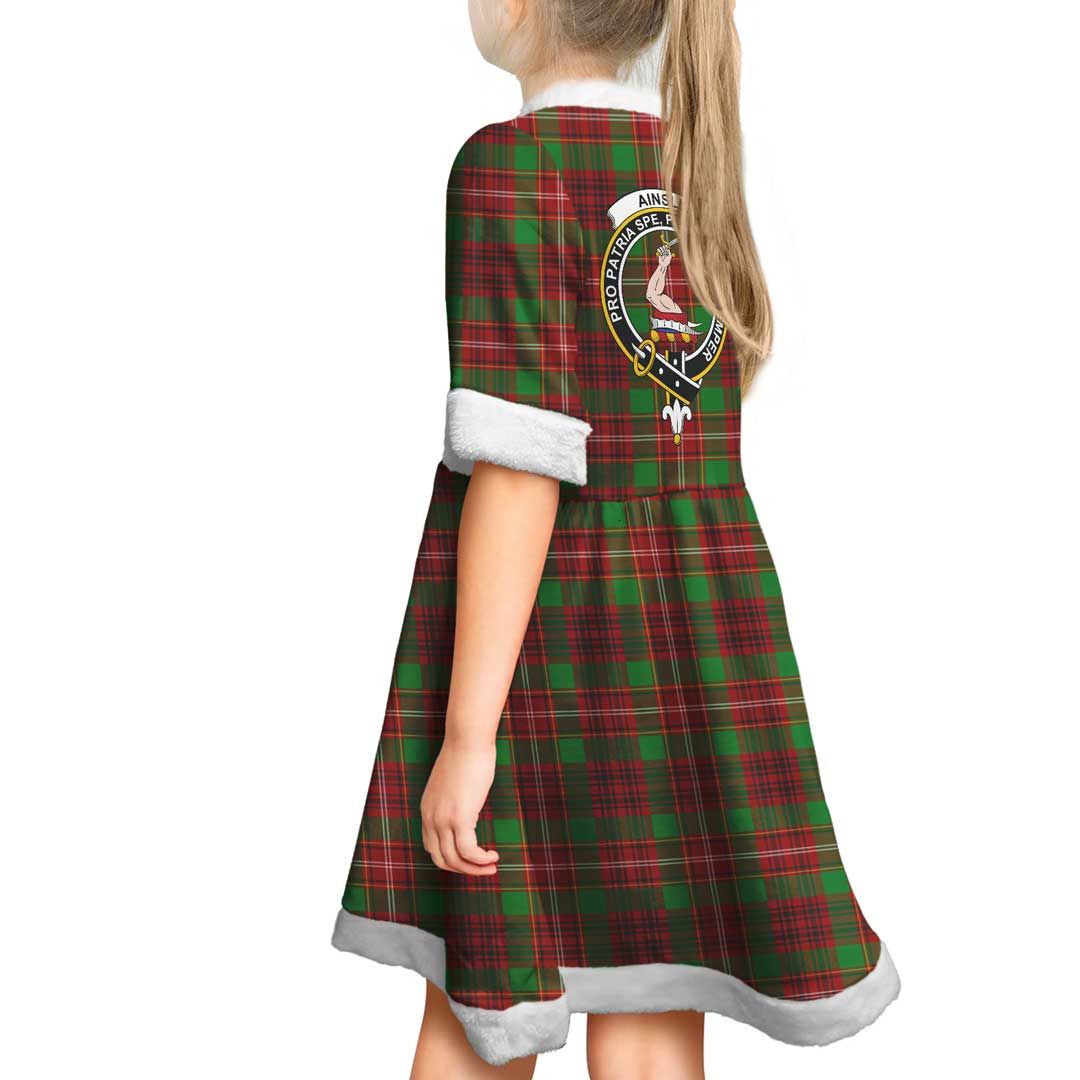 Ainslie Clan Tartan Crest Christmas Dress