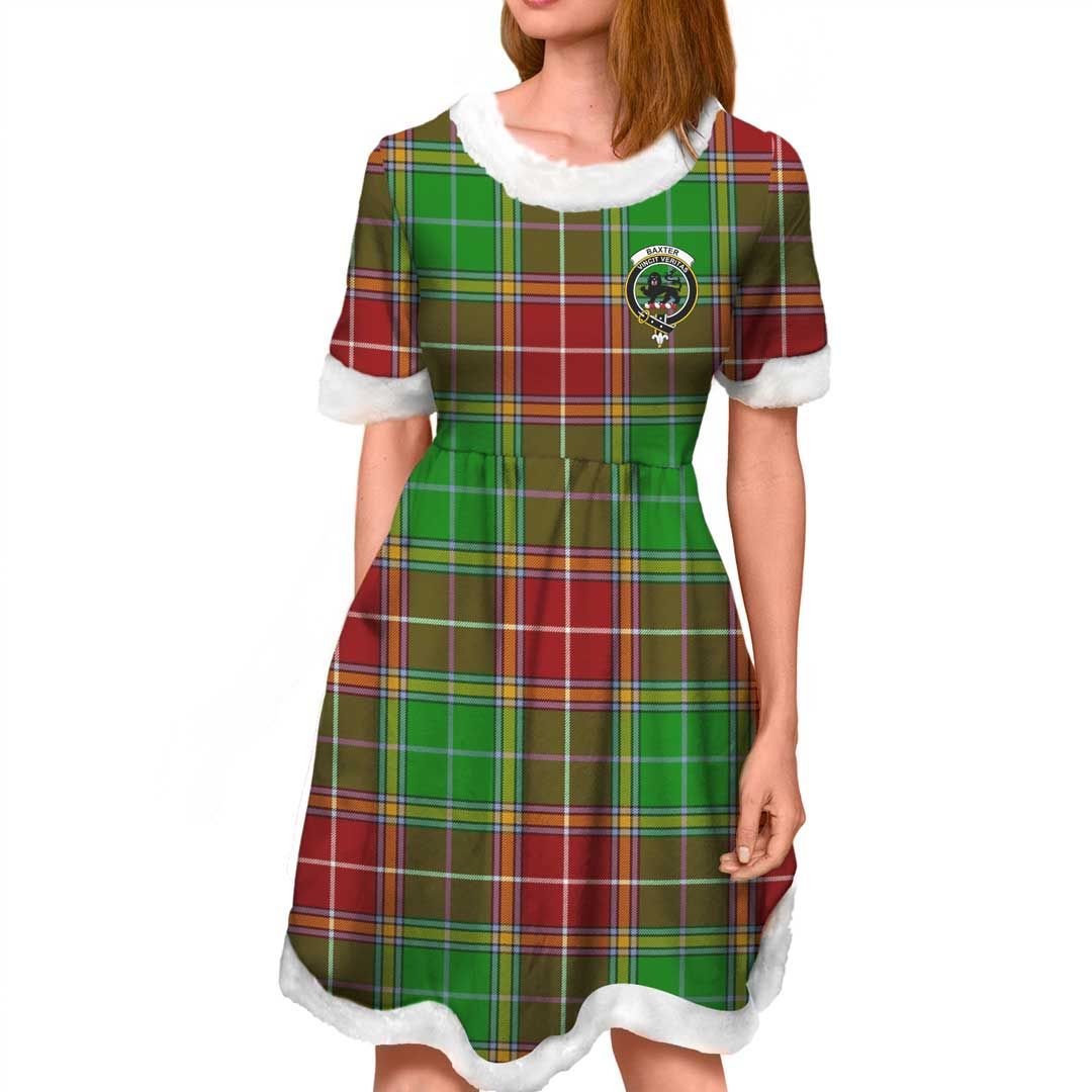 Baxter Clan Tartan Crest Christmas Dress