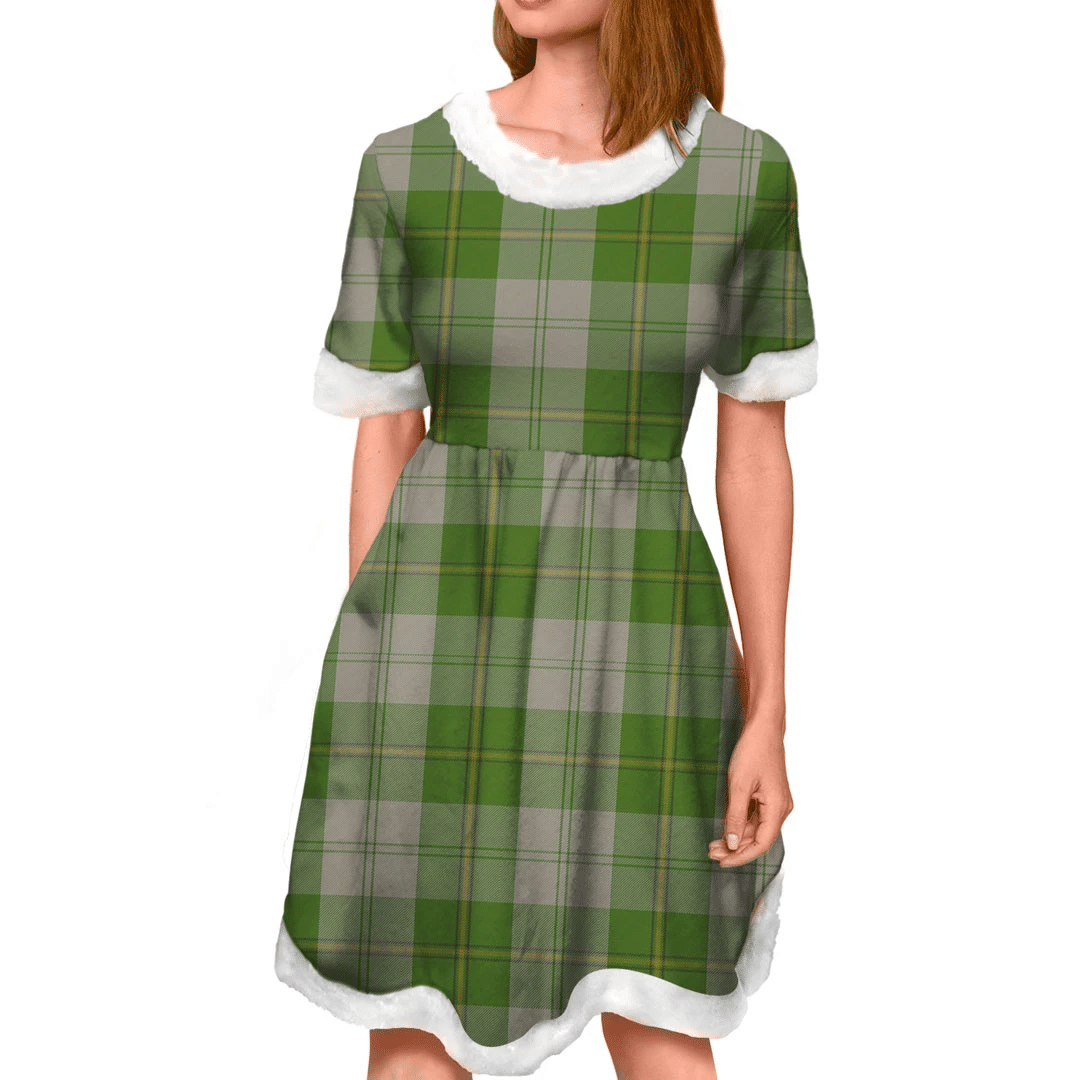 Cunningham Dress Green Dancers Tartan Classic Christmas Dress