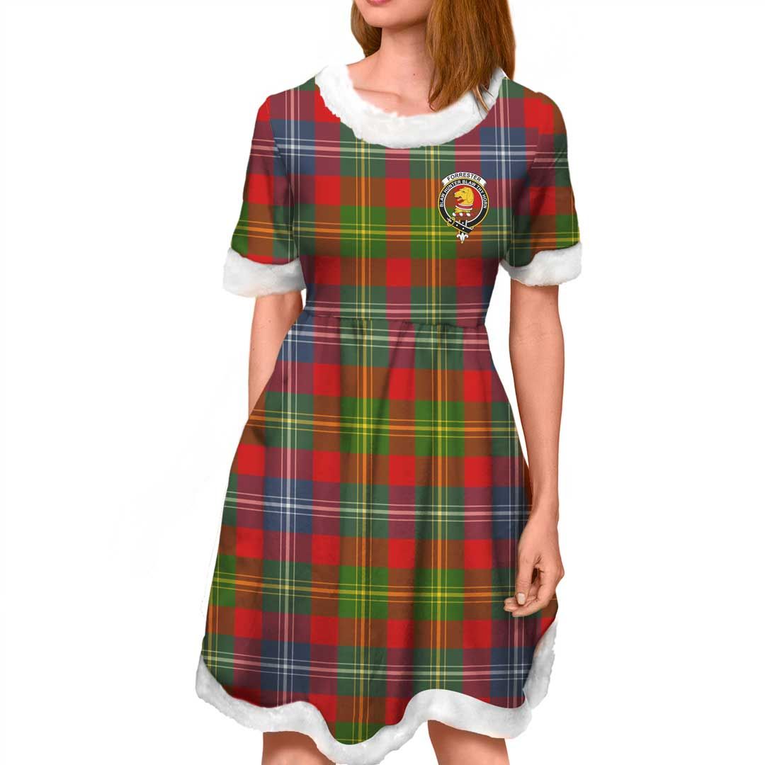 Forrester Clan Tartan Crest Christmas Dress