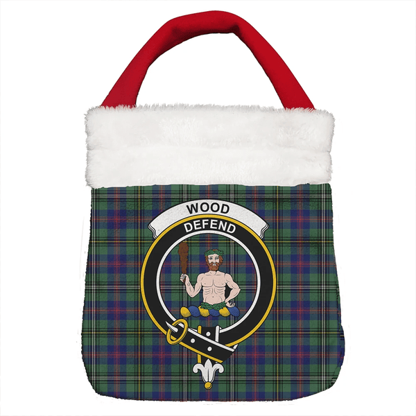 Wood Modern Tartan Classic Crest Christmas Gift Bag