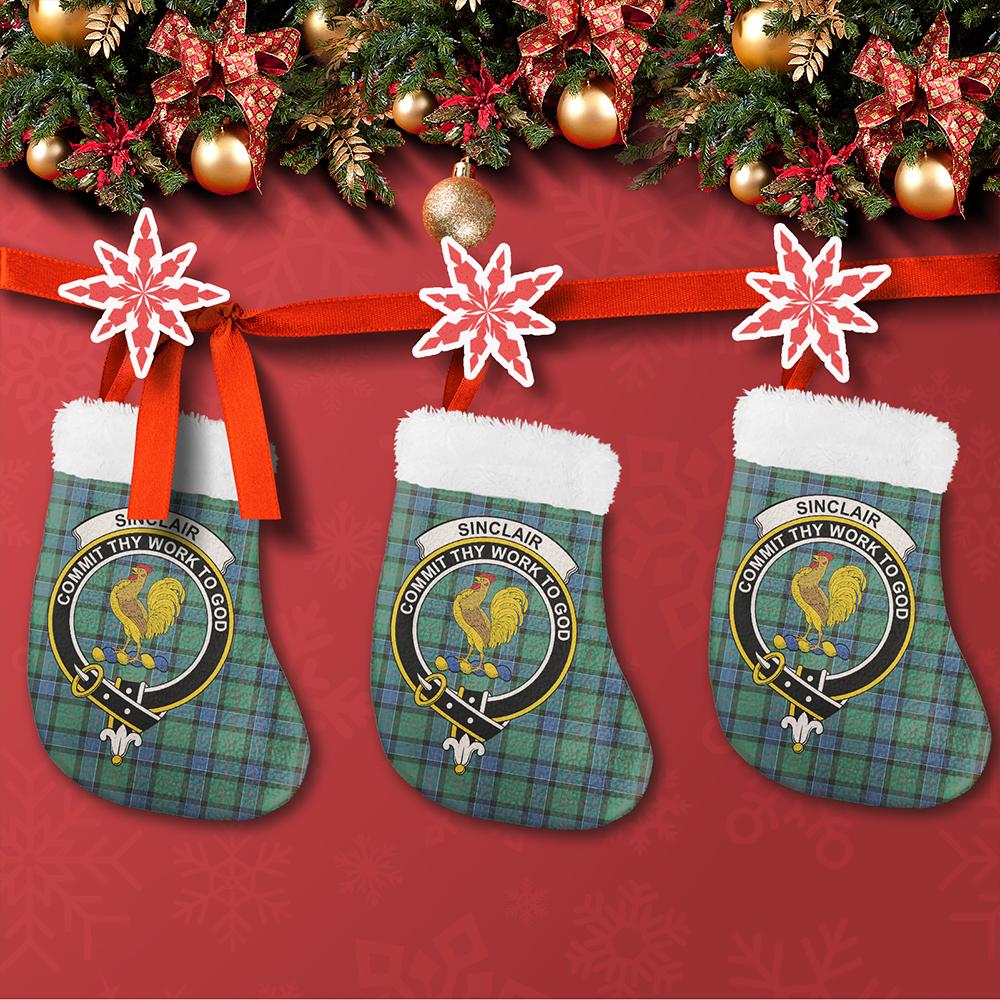 Sinclair Hunting Ancient Tartan Classic Crest Christmas Sock