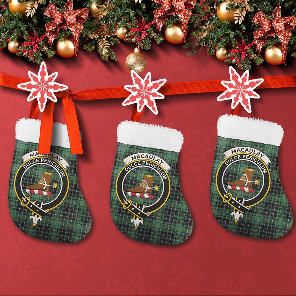 MacAulay Hunting Ancient Tartan Classic Crest Christmas Sock