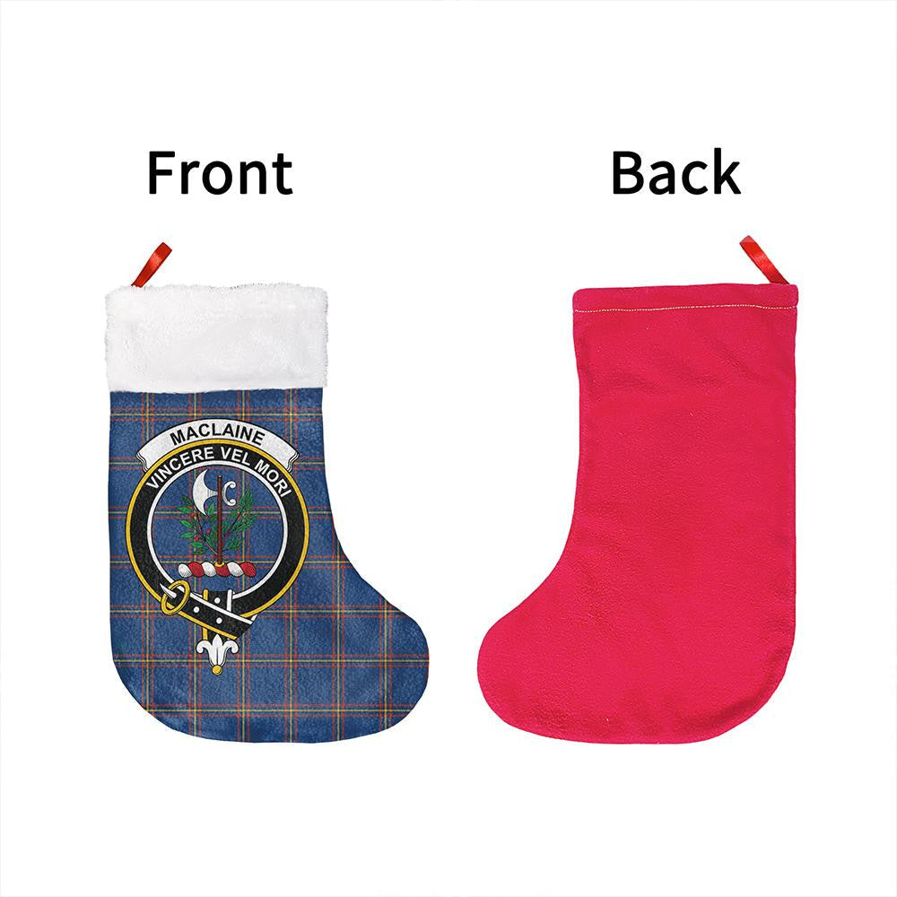 MacLaine of Loch Buie Tartan Classic Crest Christmas Sock