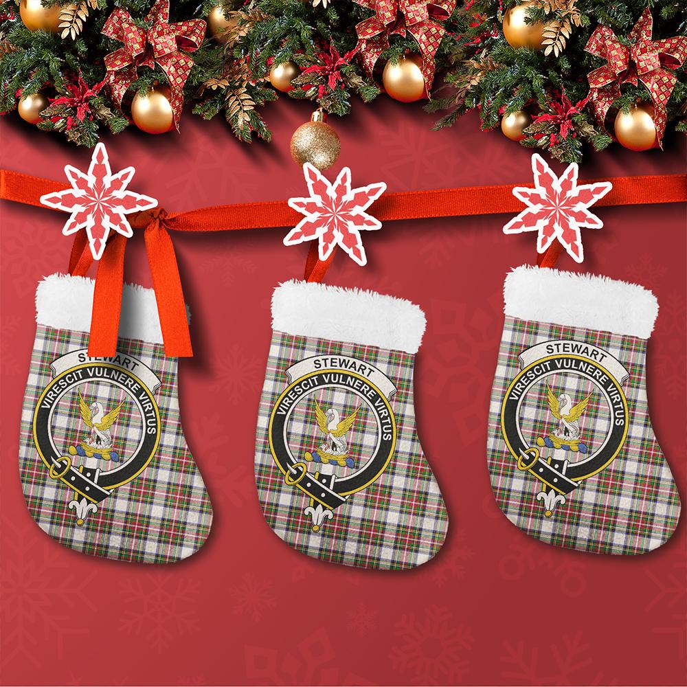 Stewart Dress Modern Tartan Classic Crest Christmas Sock