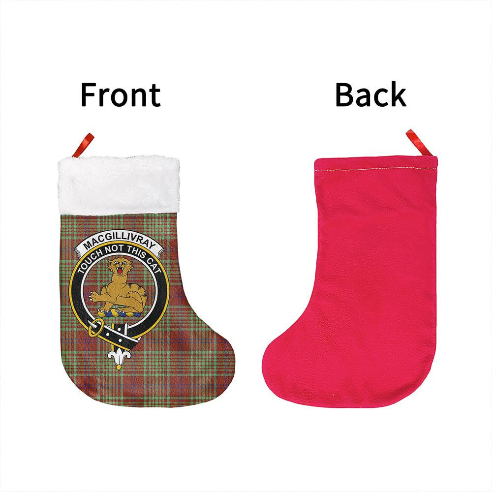 MacGillivray Hunting Ancient Tartan Classic Crest Christmas Sock