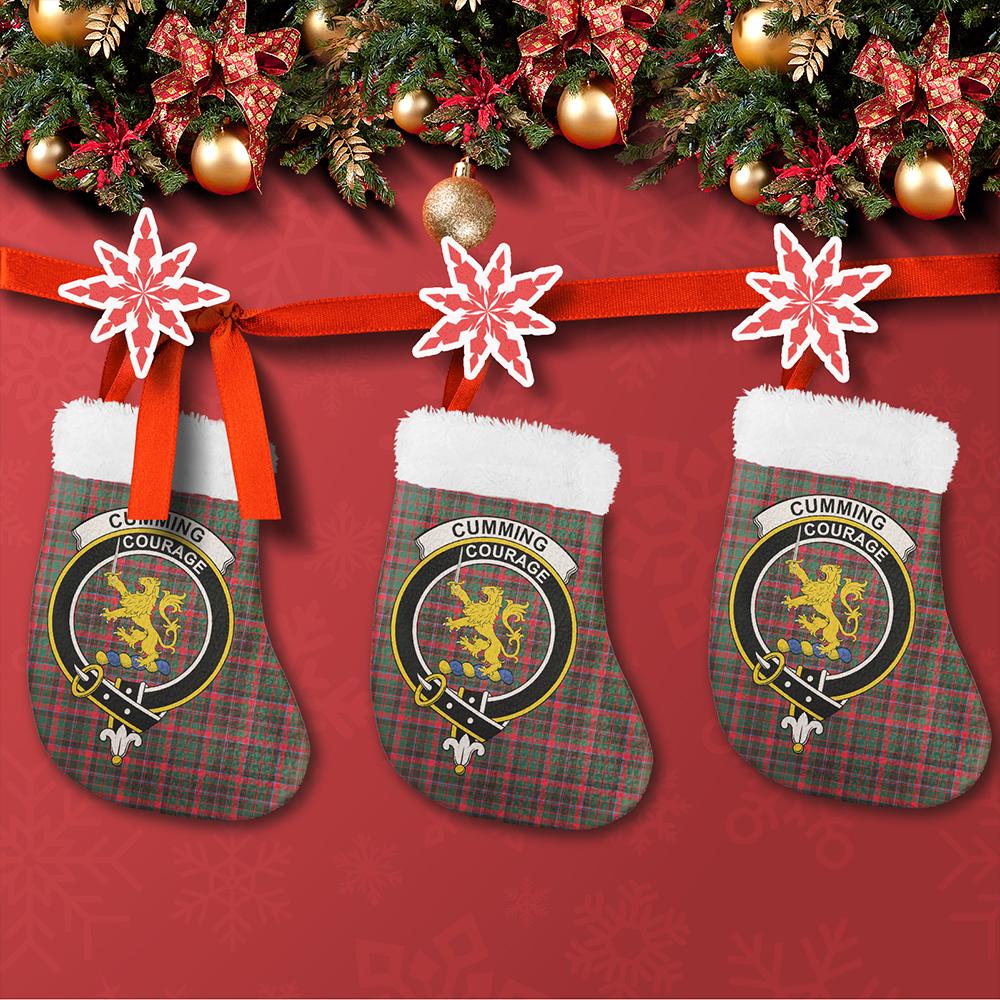 Cumming Hunting Modern Tartan Classic Crest Christmas Sock