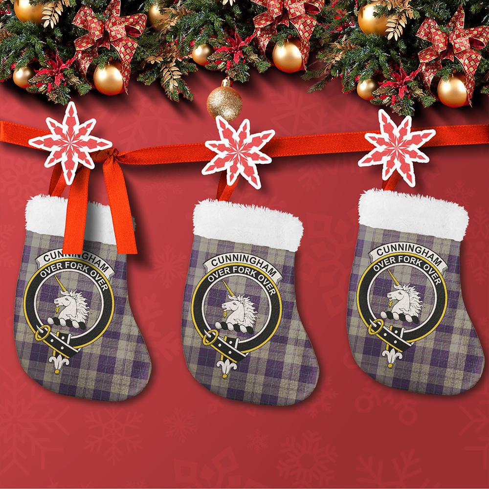 Cunningham Dress Blue Dancers Tartan Classic Crest Christmas Sock