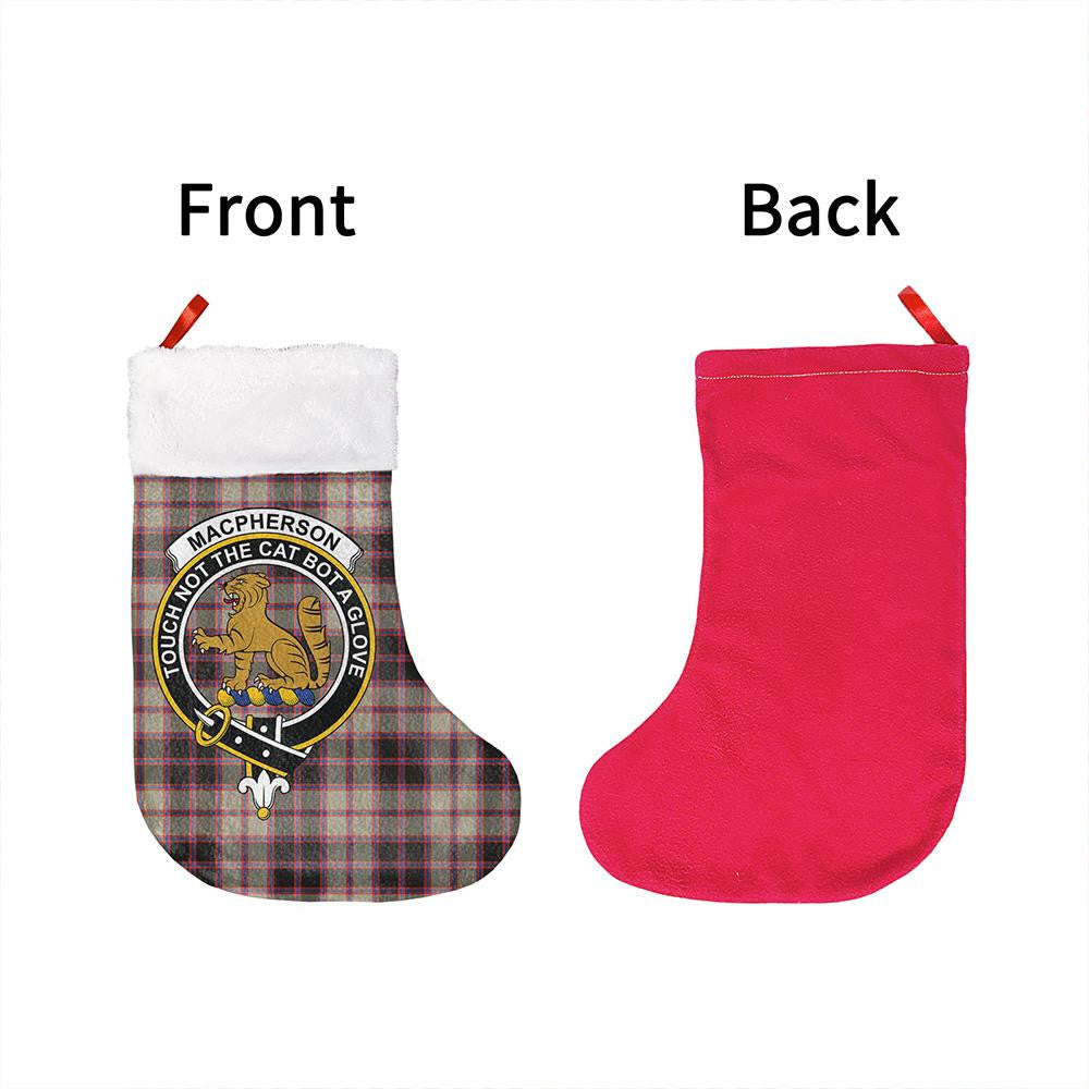 MacPherson Hunting Ancient Tartan Classic Crest Christmas Sock